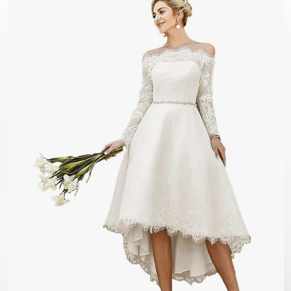 Elegant Lace Off-Shoulder White Dress